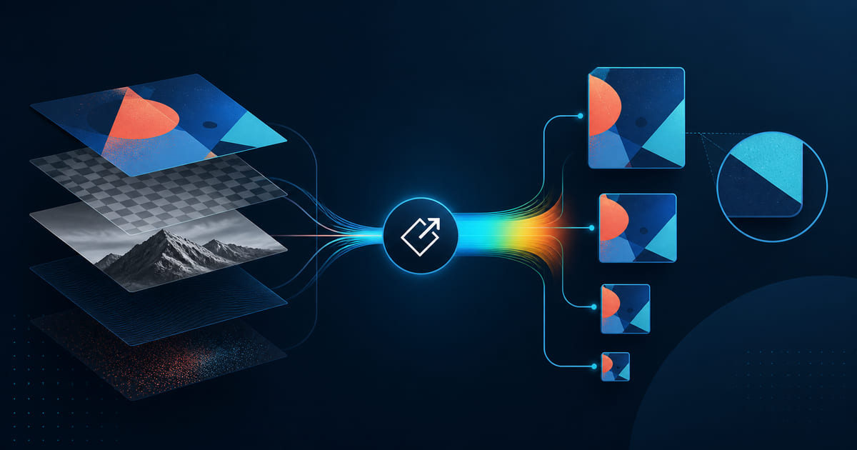 Image export workflow checking transparency, color, dimensions and edge detail
