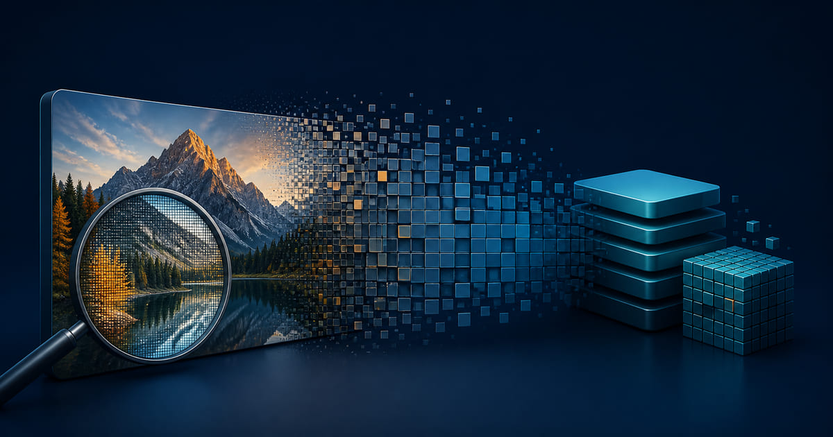 Image quality and file size trade-off with pixel inspection
